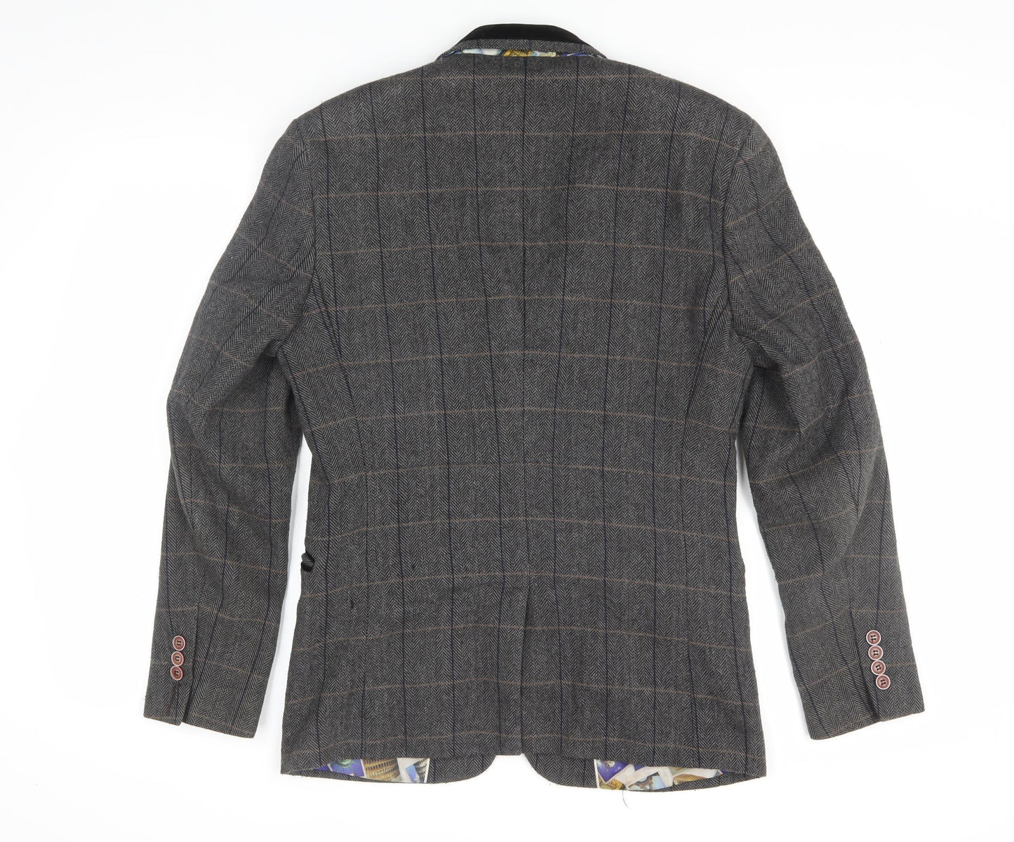Voeut Grey Tweed Blazer, Unisex, Size 36, Classic Check