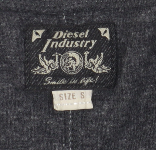 Diesel Grey Long Sleeve V-Neck Cotton T-Shirt S