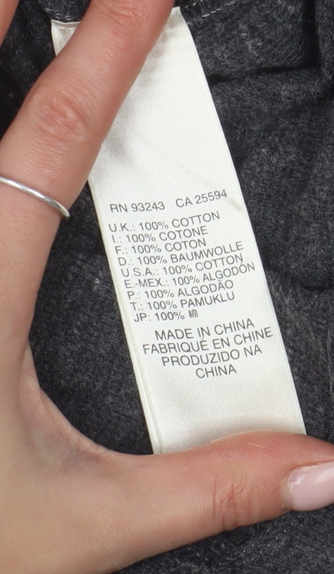 Diesel Grey Long Sleeve V-Neck Cotton T-Shirt S