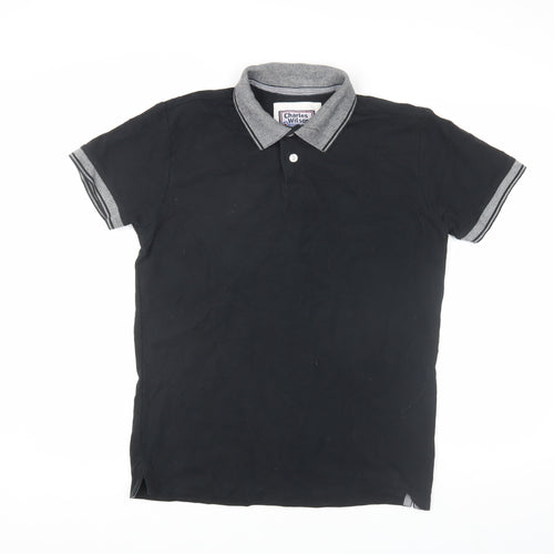 Charles Wilson Men's Black Polo Shirt, Medium, Classic Fit