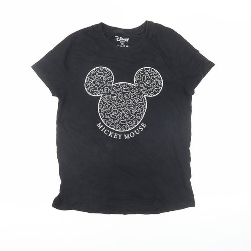 Disney Women's Black Mickey Mouse T-Shirt XS Casual