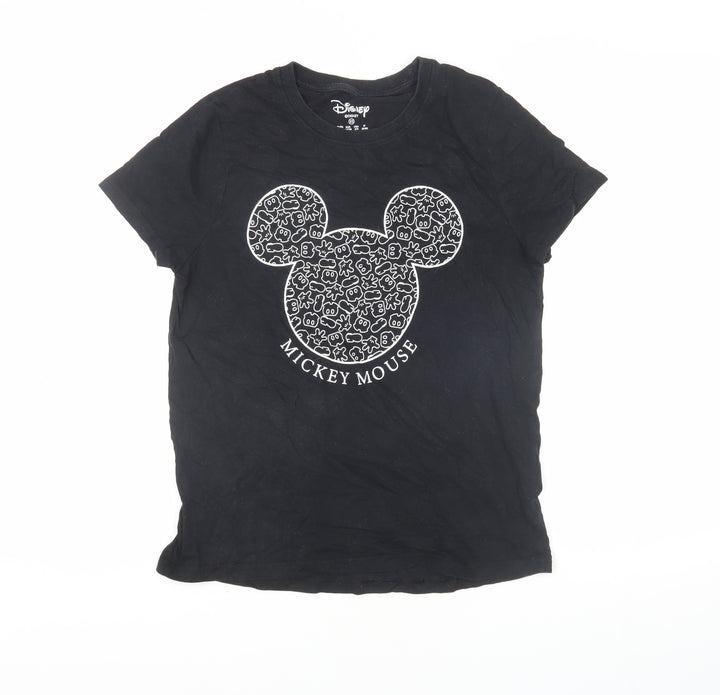 Disney Women's Black Mickey Mouse T-Shirt XS Casual