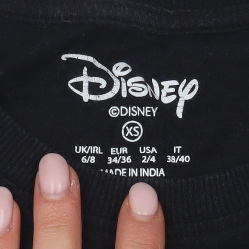 Disney Women's Black Mickey Mouse T-Shirt XS Casual
