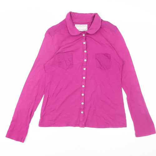 White Stuff Women's Pink Button-Up Shirt Size 12
