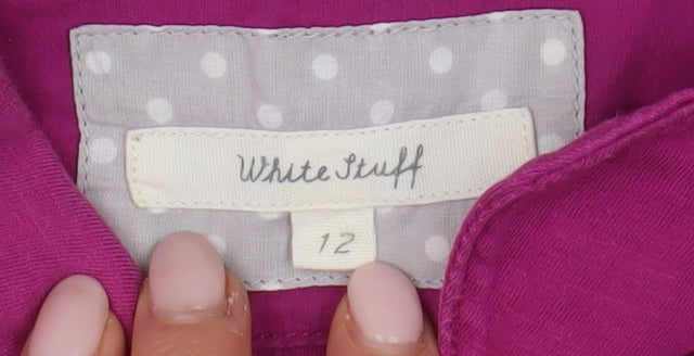 White Stuff Women's Pink Button-Up Shirt Size 12