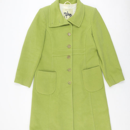 Paul Costelloe Women's Green Wool Overcoat - Size 10