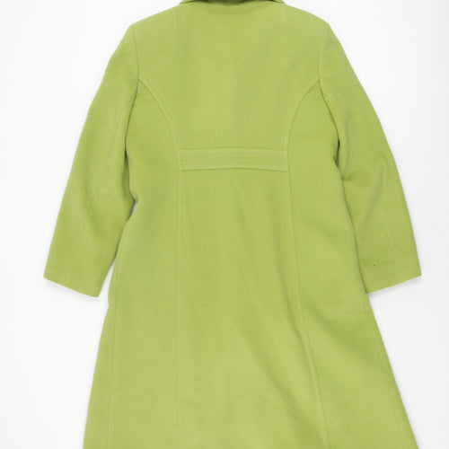 Paul Costelloe Women's Green Wool Overcoat - Size 10