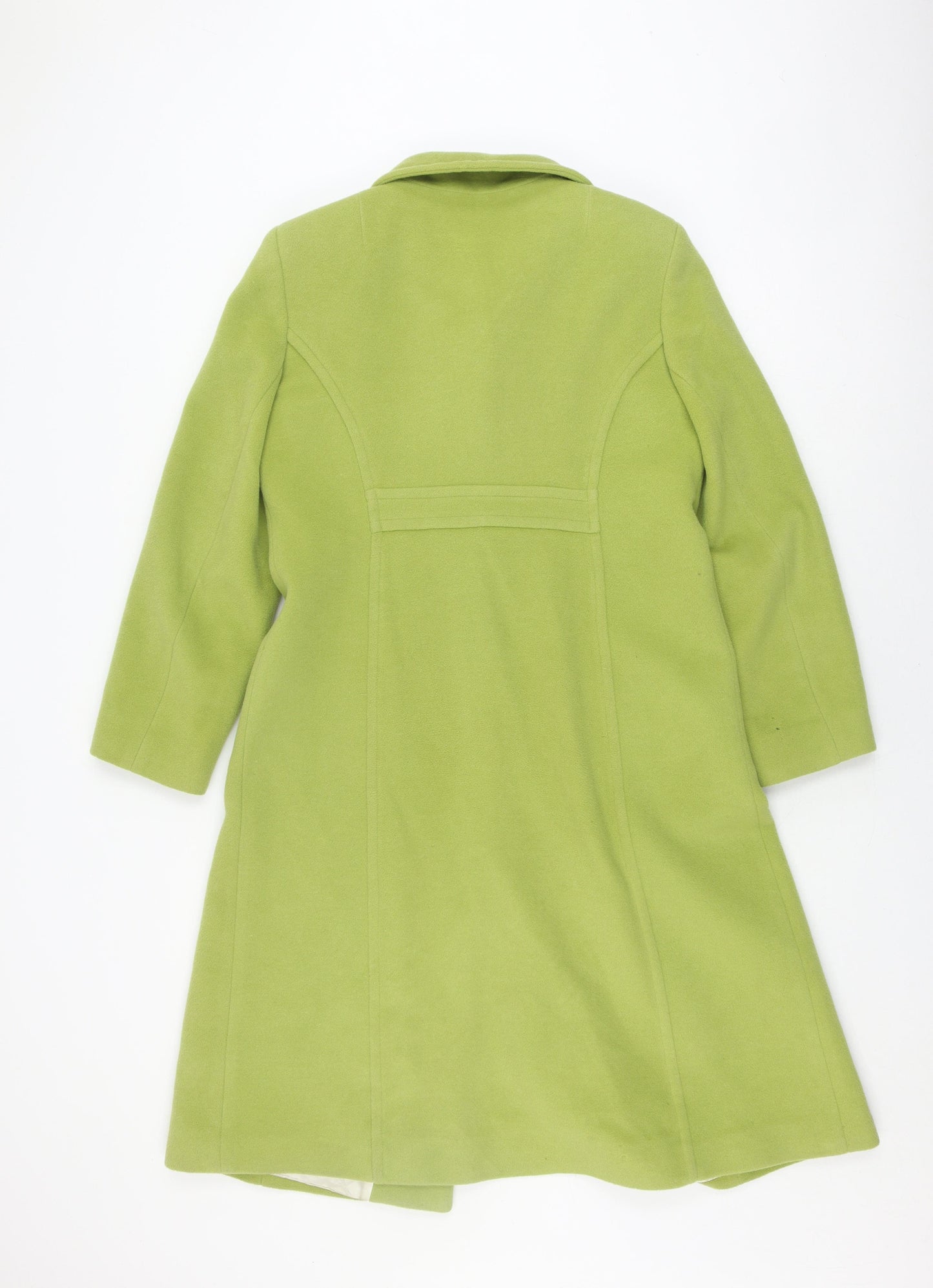 Paul Costelloe Women's Green Wool Overcoat - Size 10