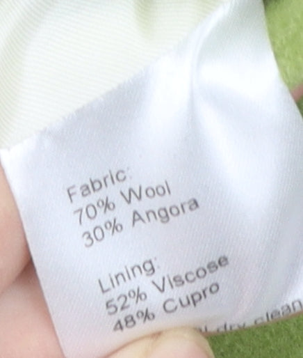 Paul Costelloe Women's Green Wool Overcoat - Size 10
