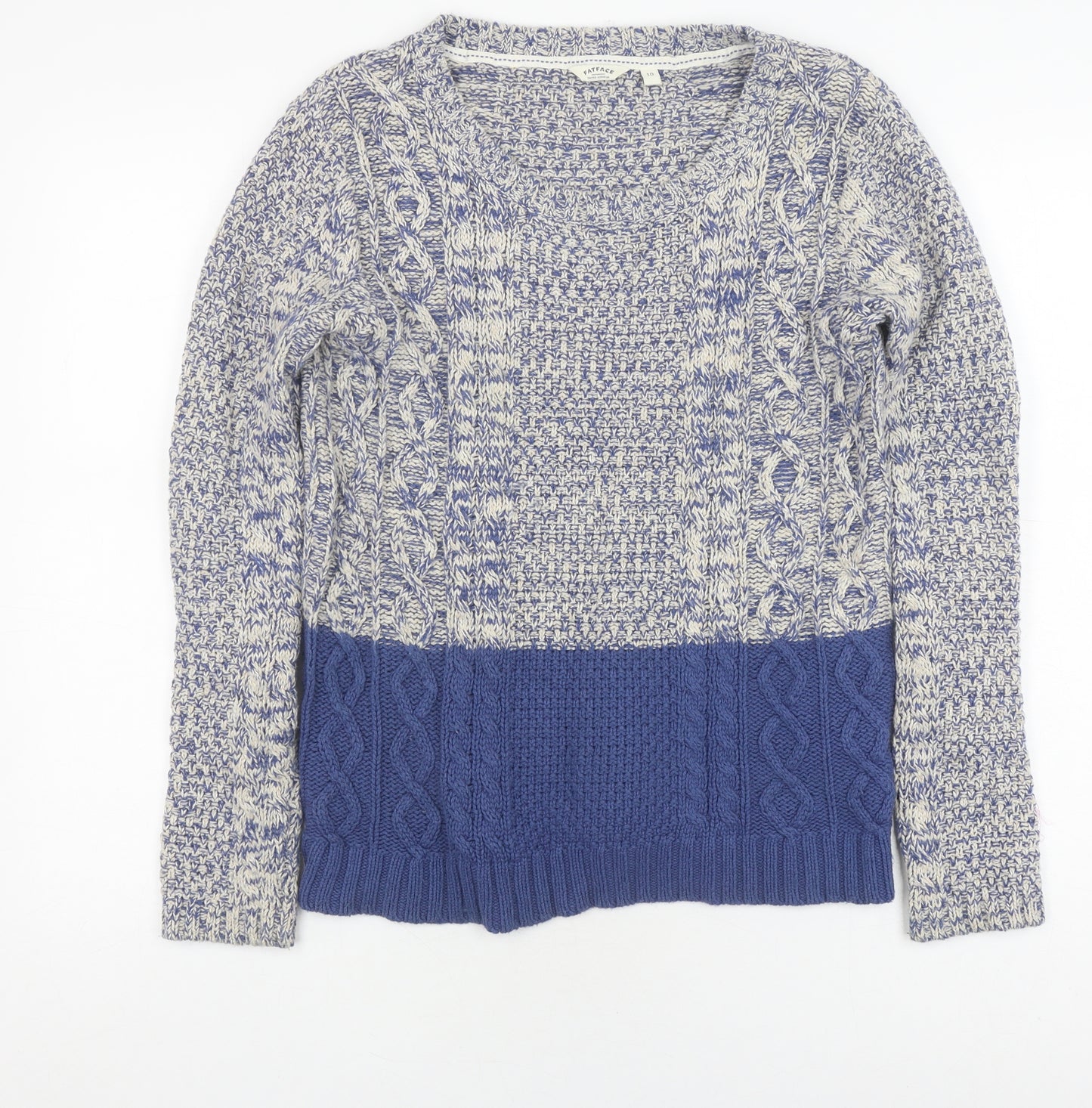 FatFace Women's Blue Pullover Jumper Round Neck Size 10