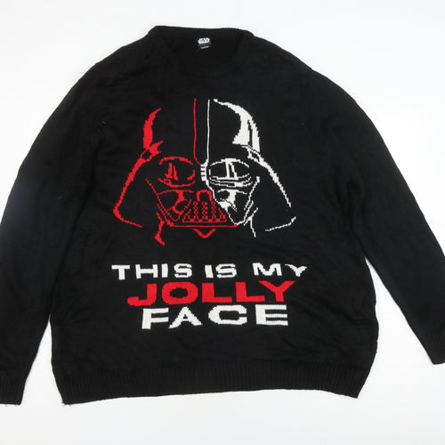 George Men's XL Black Star Wars Pullover Jumper