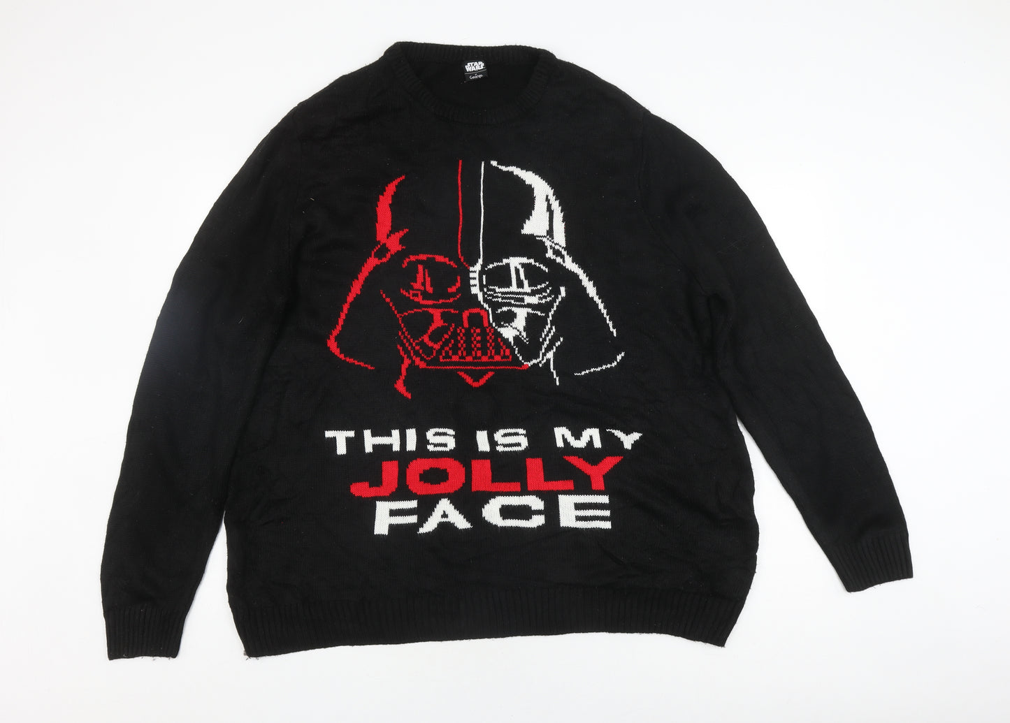 George Men's XL Black Star Wars Pullover Jumper