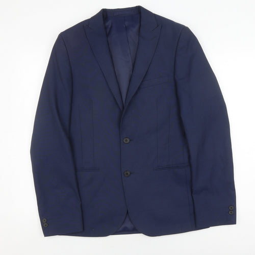 Moss London Men's Blue 38L Slim Fit Suit Jacket