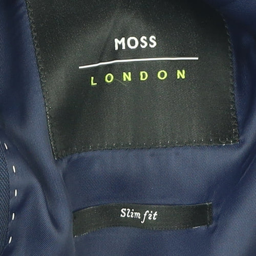 Moss London Men's Blue 38L Slim Fit Suit Jacket