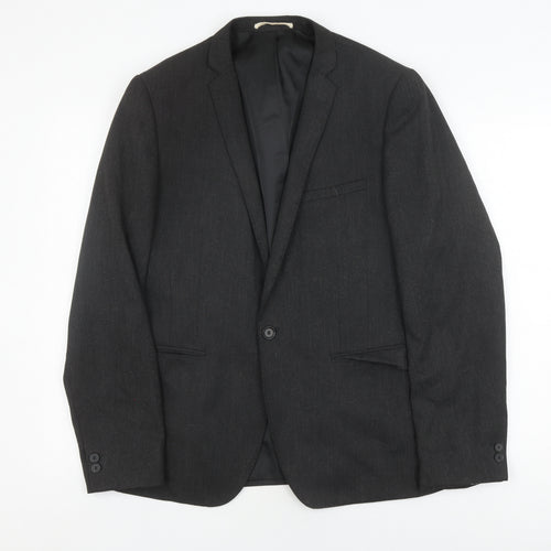Moss London Black Slim Fit Men's Blazer 40 Regular Formal