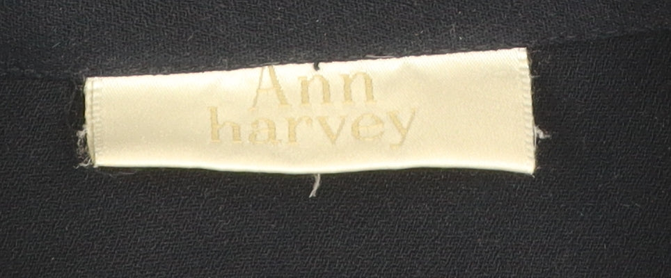 Ann Harvey Women's Black Overcoat Size 20 - Classic Elegance