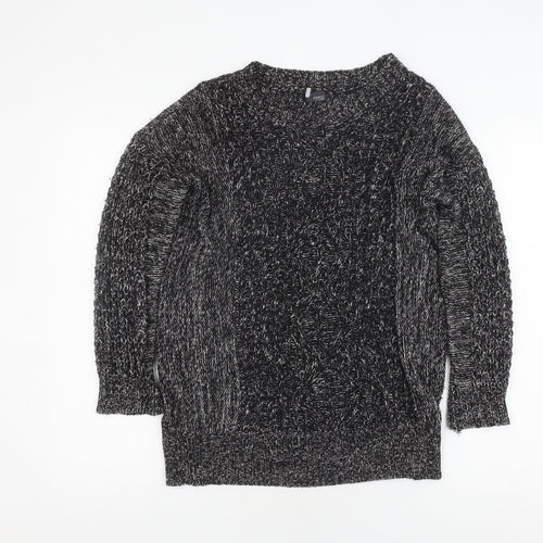 Sparkle & Fade Unisex Black S Chunky Knit Pullover