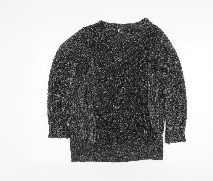 Sparkle & Fade Unisex Black S Chunky Knit Pullover