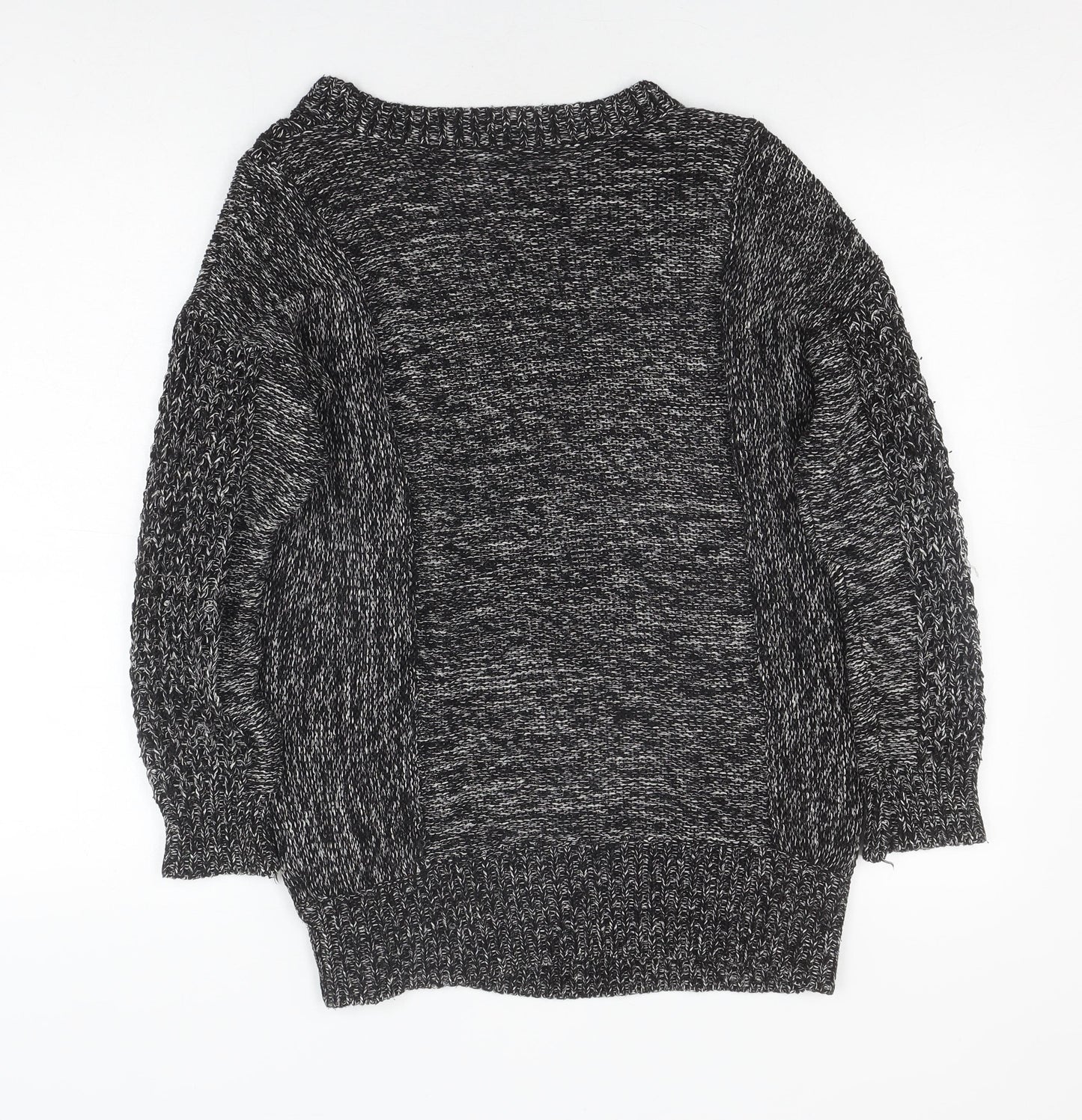Sparkle & Fade Unisex Black S Chunky Knit Pullover