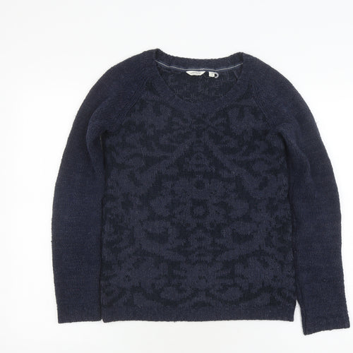 FatFace Women's Navy Acrylic Cable-Knit Pullover Jumper