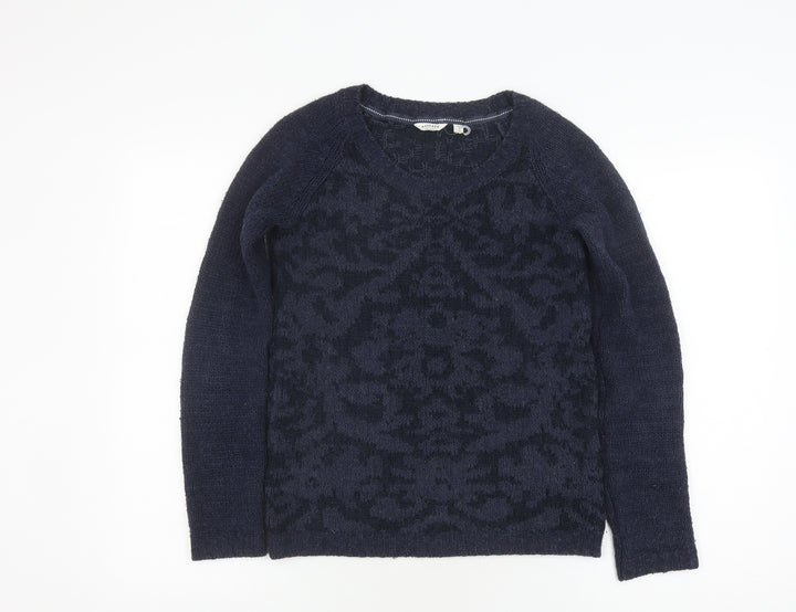 FatFace Women's Navy Acrylic Cable-Knit Pullover Jumper
