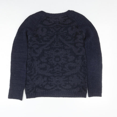 FatFace Women's Navy Acrylic Cable-Knit Pullover Jumper