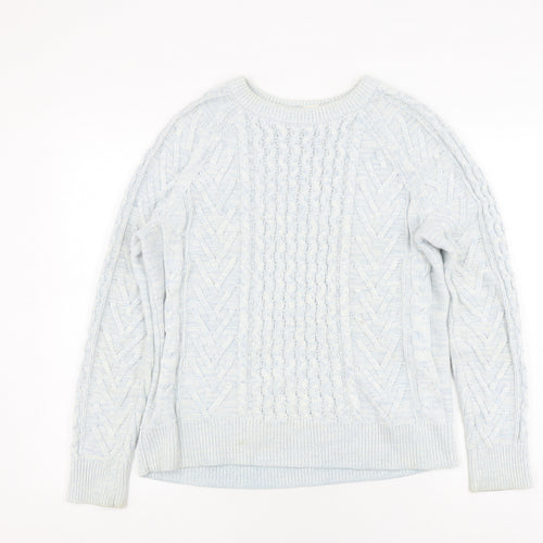Gap Women's Blue Cable-Knit Jumper M Knit Pullover