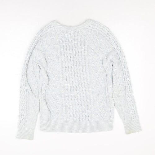 Gap Women's Blue Cable-Knit Jumper M Knit Pullover
