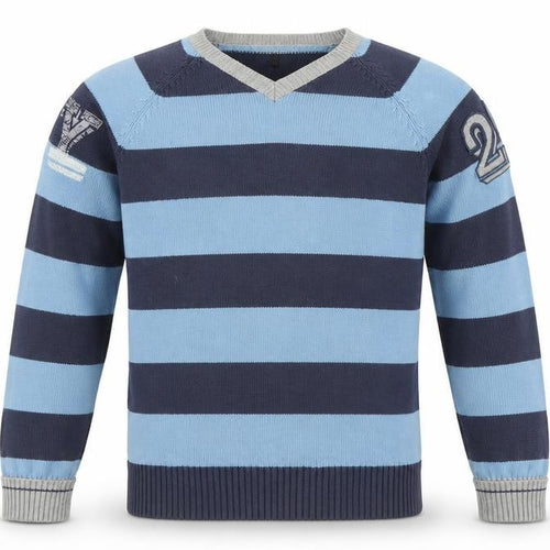 Jack & Jones Men's Blue Striped Pullover Knit Jumper