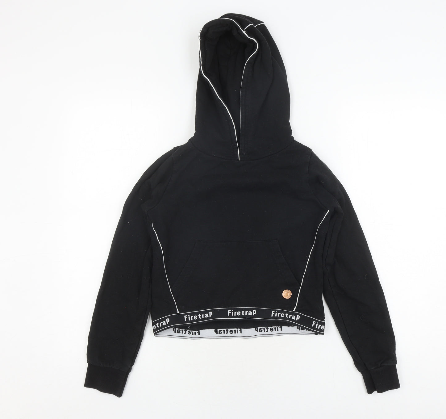 Firetrap Girls Black Cotton Pullover Hoodie 11-12 Years