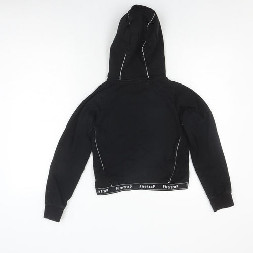 Firetrap Girls Black Cotton Pullover Hoodie 11-12 Years
