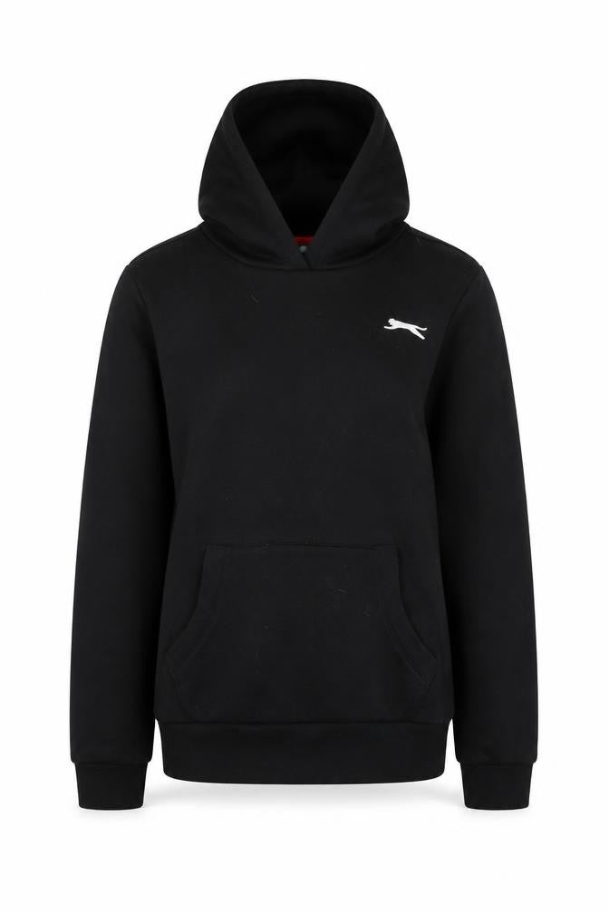 Front view of Slazenger boys’ black pullover hoodie, size 11-12, years