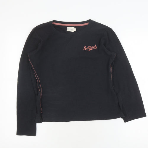 Saltrock Women's Black Crew Neck Pullover Jumper Size 10