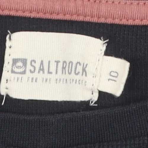 Saltrock Women's Black Crew Neck Pullover Jumper Size 10
