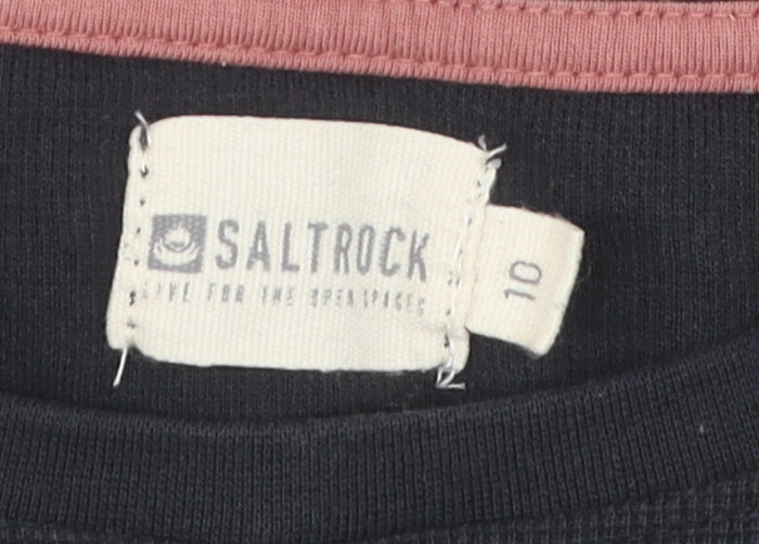Saltrock Women's Black Crew Neck Pullover Jumper Size 10