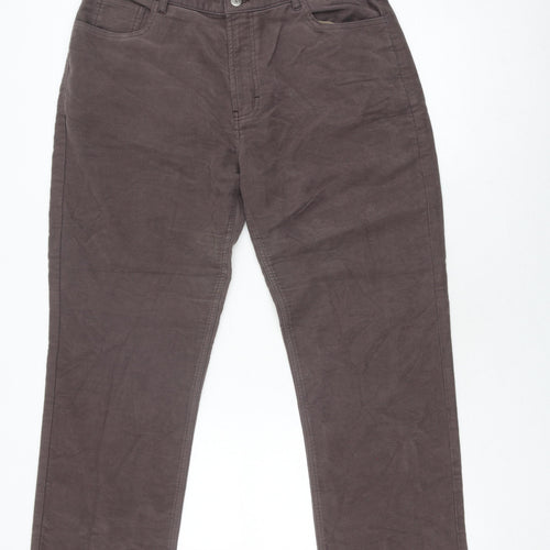 Paul Costelloe Womens Brown Straight Trousers Size 16
