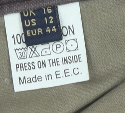 Paul Costelloe Womens Brown Straight Trousers Size 16