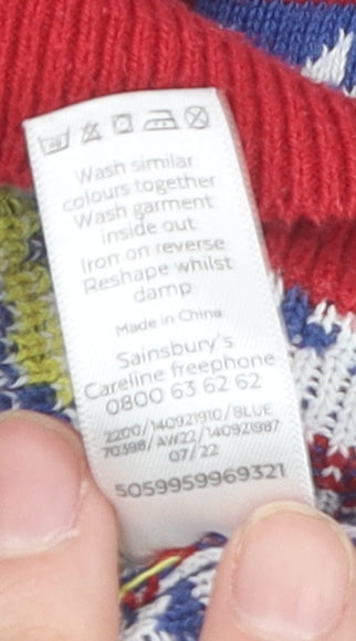 Pokemon Boys Blue Christmas Jumper 8 Years - Cotton Graphic Print