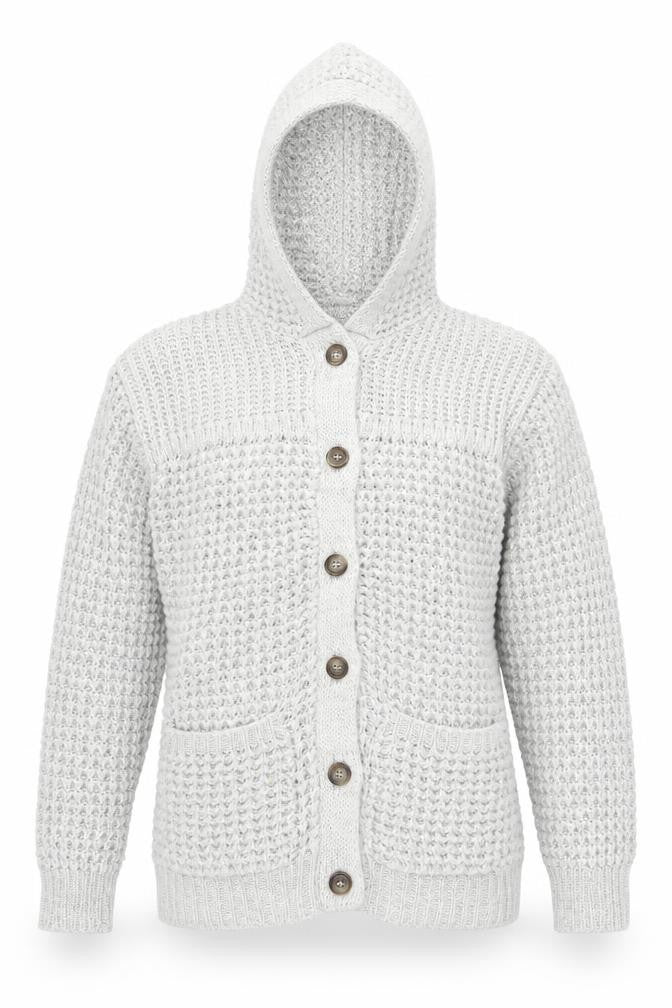 Brave Soul Women's Grey Waffle-Knit Cardigan Size 14