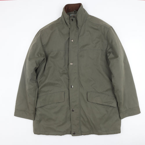 EWM Men's Green Coat, Size M, Stand-Up Collar