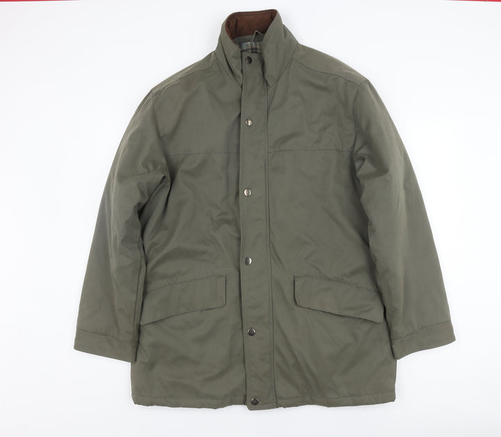 EWM Men's Green Coat, Size M, Stand-Up Collar