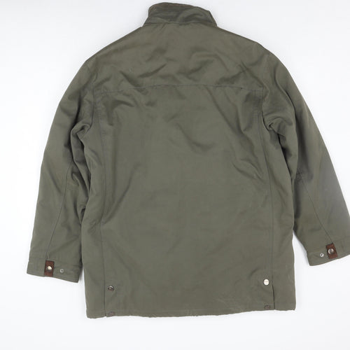 EWM Men's Green Coat, Size M, Stand-Up Collar
