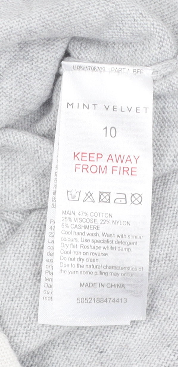 Mint Velvet Grey Boat Neck Women's Pullover Jumper Size 10