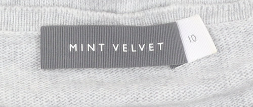 Mint Velvet Grey Boat Neck Women's Pullover Jumper Size 10