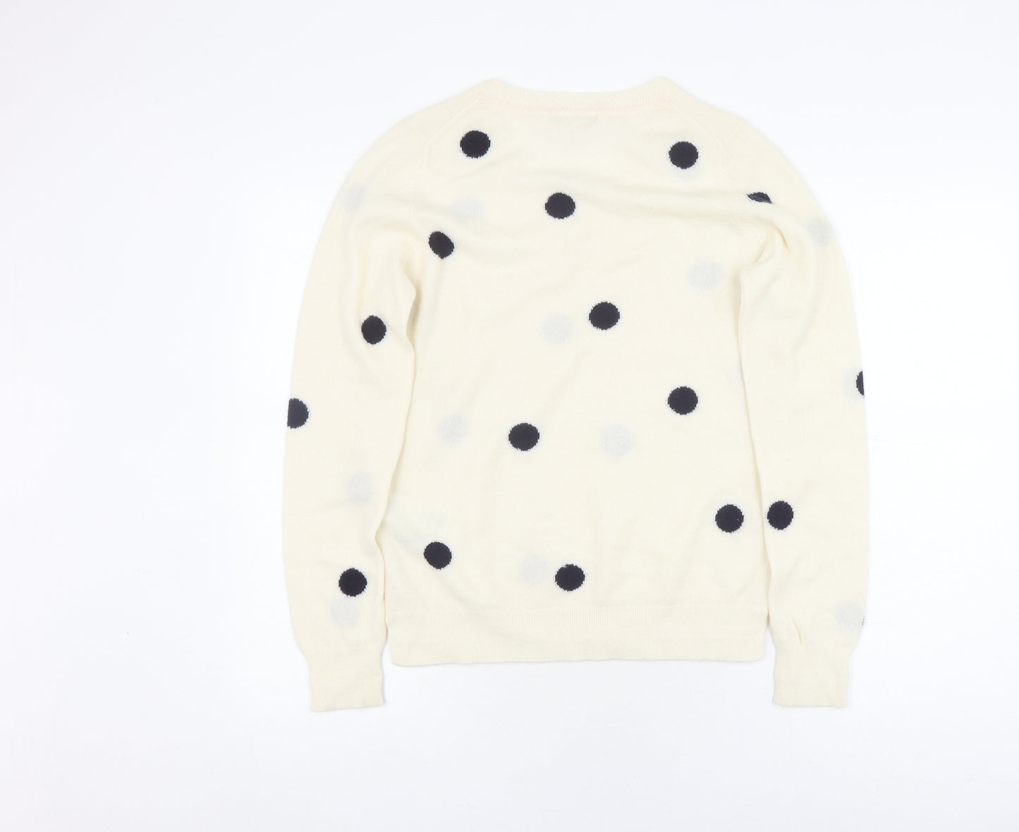 Boden Women's Ivory Cashmere Polka Dot Jumper M