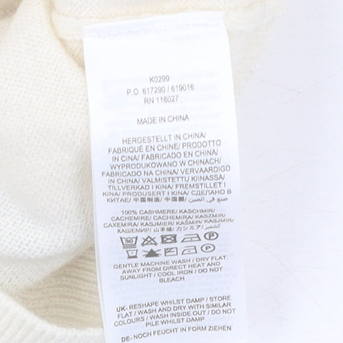 Boden Women's Ivory Cashmere Polka Dot Jumper M