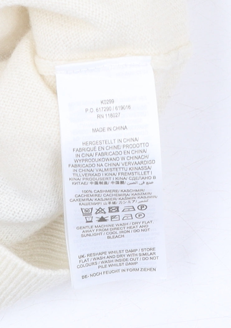 Boden Women's Ivory Cashmere Polka Dot Jumper M