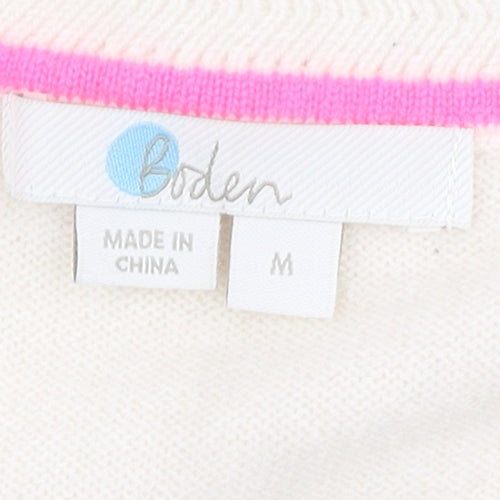 Boden Women's Ivory Cashmere Polka Dot Jumper M