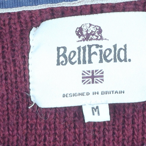 Bellfield Men's Red Medium Crew Knit Pullover Jumper
