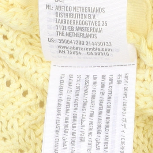 Hollister Women Yellow Knitted Cropped Tank Top